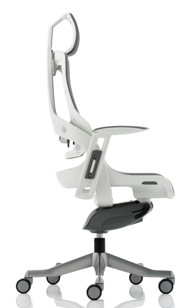Zure Elastomer Grey Gel Ergonomic Office Chair - Optional Headrest